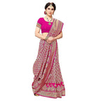 Vamika Pink Banarasi Jacquard Weaving Saree - Distacart