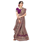 Vamika Purple Banarasi Jacquard Weaving Saree - Distacart