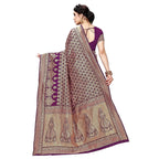 Vamika Purple Banarasi Jacquard Weaving Saree - Distacart