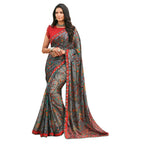 Vamika Grey Cadbury Chiffon Georgette Saree Saree