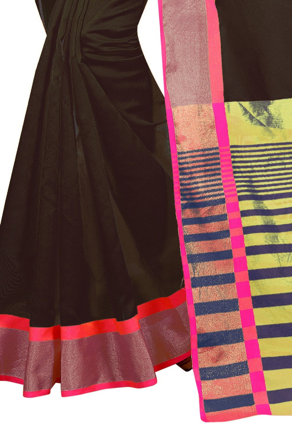 Vamika Black Cotton Silk Weaving Saree