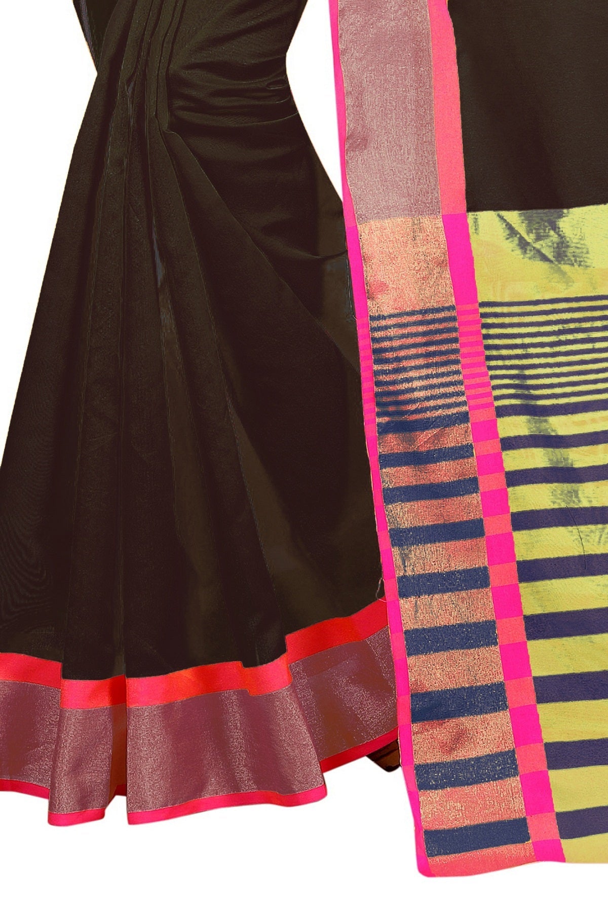 Vamika Black Cotton Silk Weaving Saree