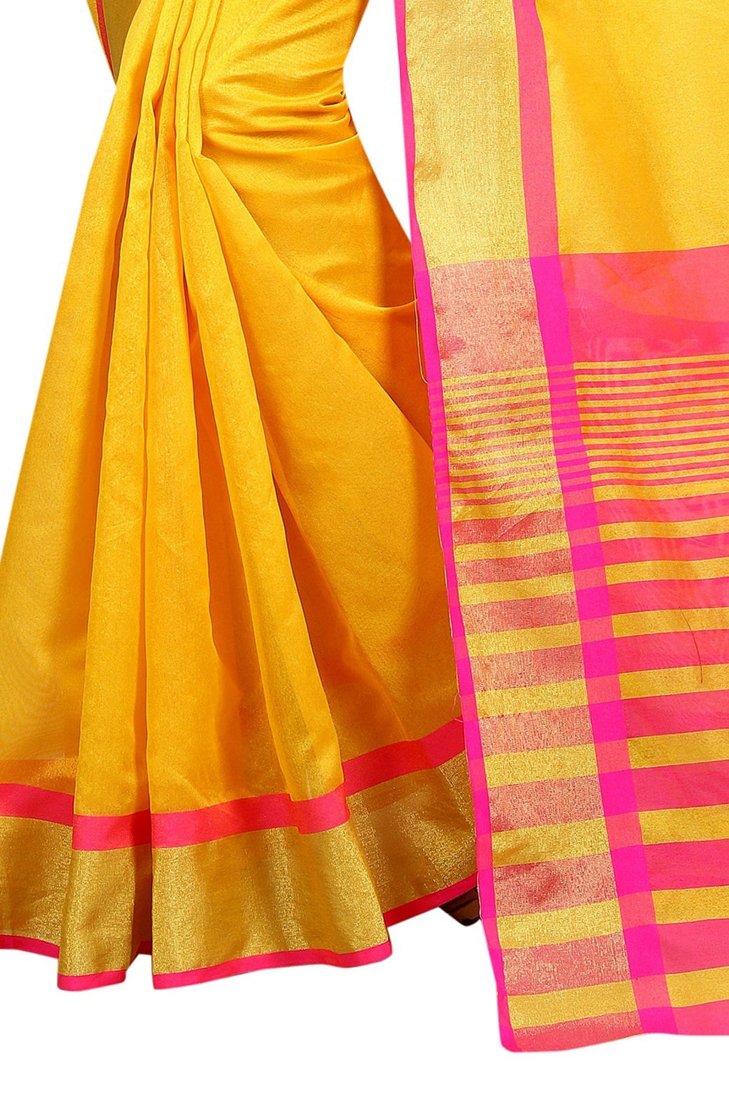 Vamika Yellow Cotton Silk Weaving Saree