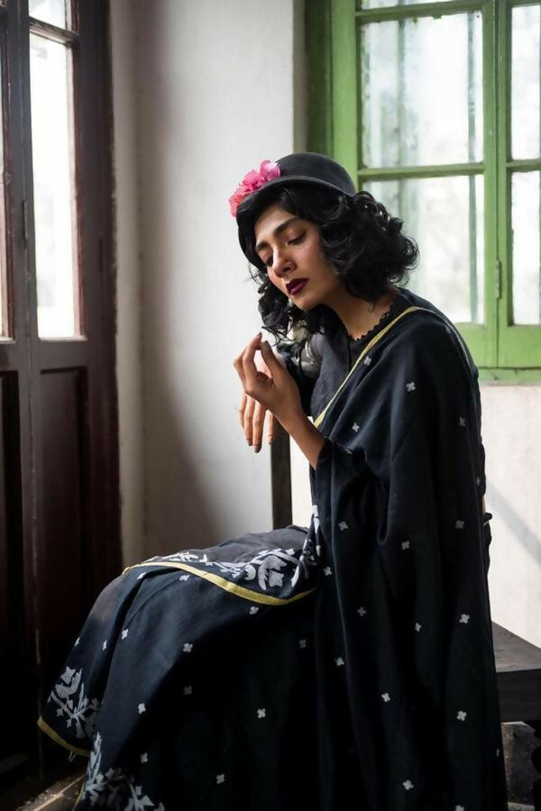 Exclusive Collection Beautiful Black Embroidery Saree