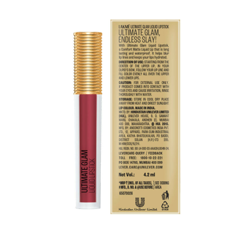 Lakme Ultimate Glam Matte Liquid Lipstick - Nude Twist