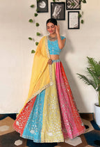 Lehenga Mart Designer Bollywood Style Wedding Wear Lehenga Choli - Multicolor
