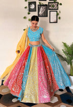 Lehenga Mart Designer Bollywood Style Wedding Wear Lehenga Choli - Multicolor
