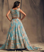 Lehenga Mart Designer Bollywood Style Wedding Wear Lehenga Choli - Aqua