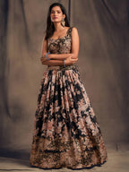 Lehenga Mart Designer Bollywood Style Wedding Wear Lehenga Choli - Black