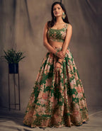 Lehenga Mart Designer Bollywood Style Wedding Wear Lehenga Choli - Green