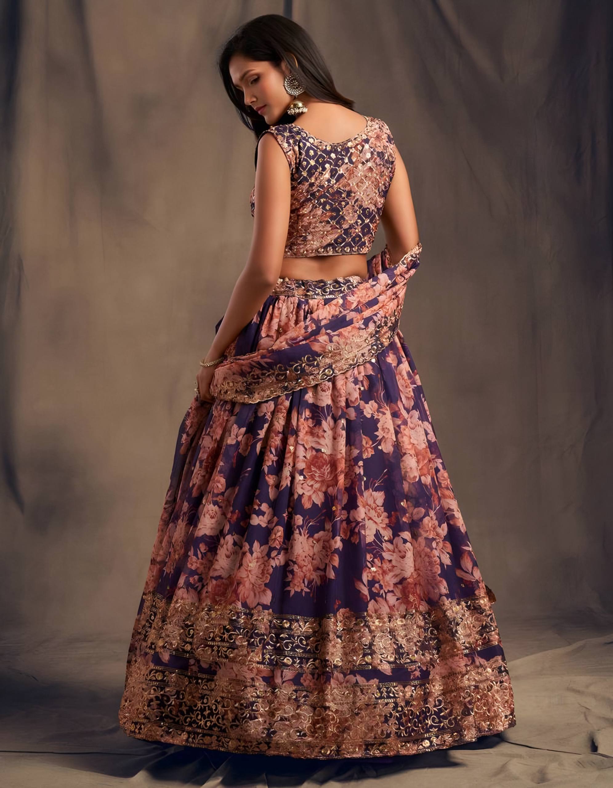 Lehenga Mart Designer Bollywood Style Wedding Wear Lehenga Choli - Purple