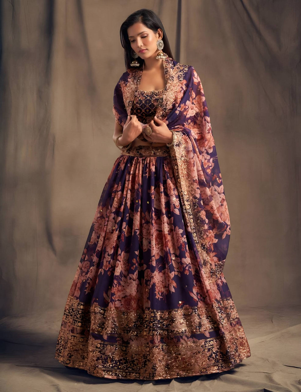 Lehenga Mart Designer Bollywood Style Wedding Wear Lehenga Choli - Purple
