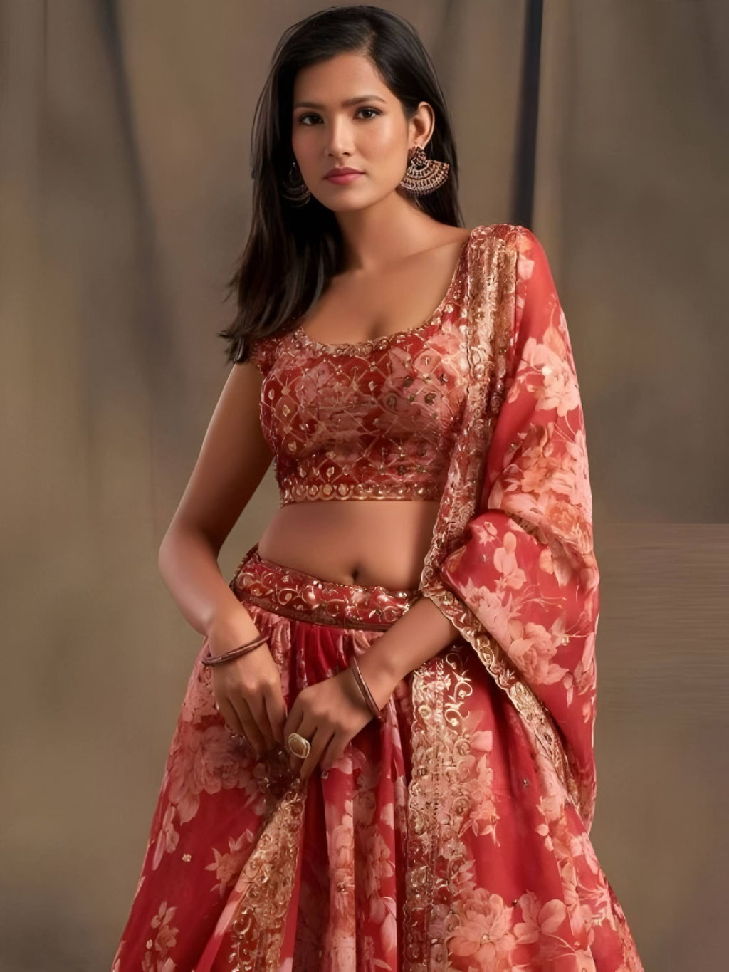 Lehenga Mart Designer Bollywood Style Wedding Wear Lehenga Choli - Red