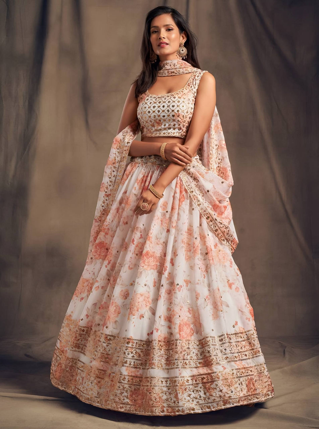 Lehenga Mart Designer Bollywood Style Wedding Wear Lehenga Choli - White