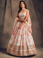 Lehenga Mart Designer Bollywood Style Wedding Wear Lehenga Choli - White