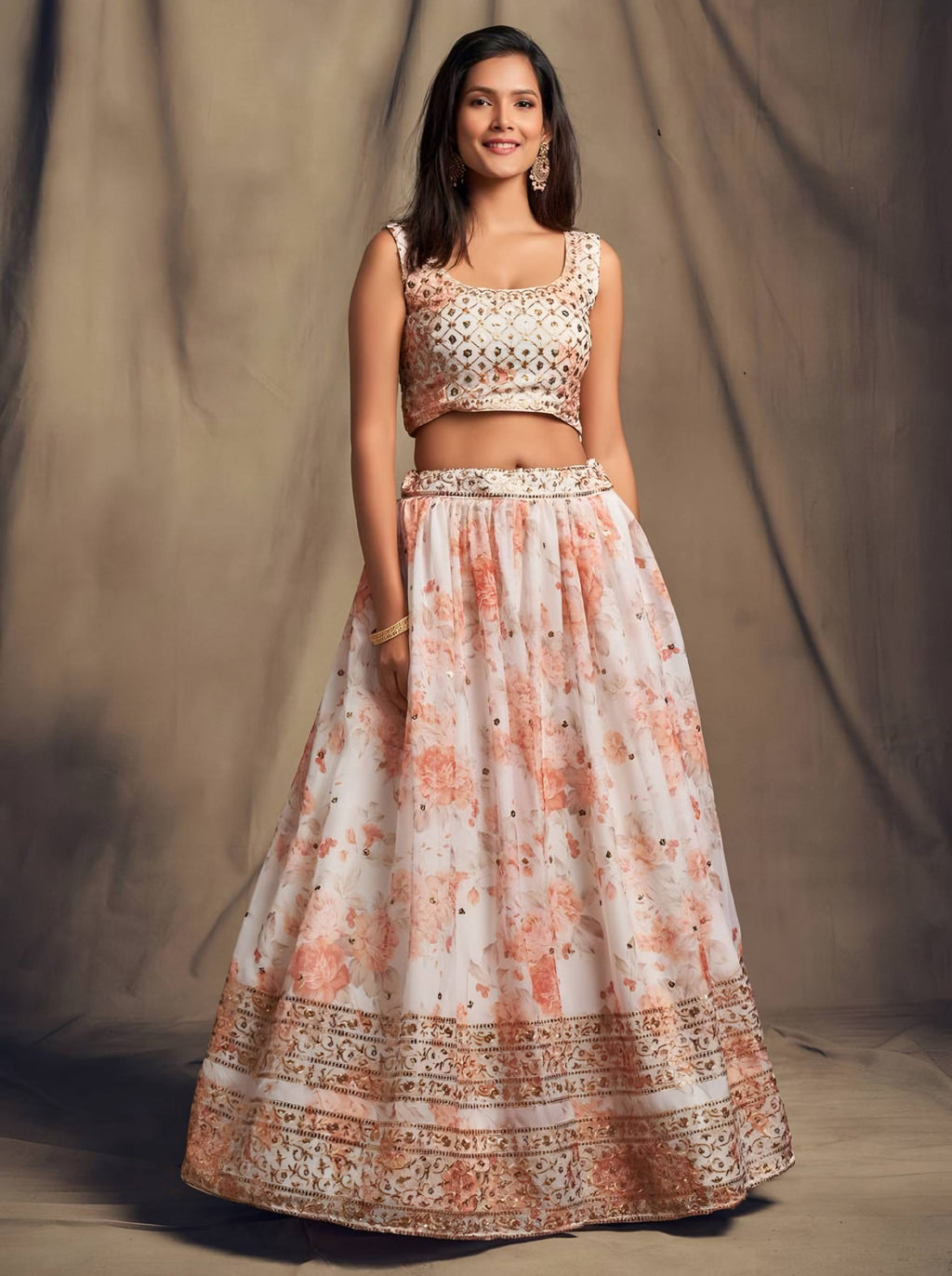 Lehenga Mart Designer Bollywood Style Wedding Wear Lehenga Choli - White