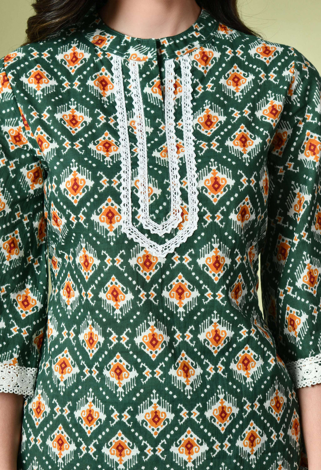 Myshka Women's Cotton Printed Co-ord set in Green Color