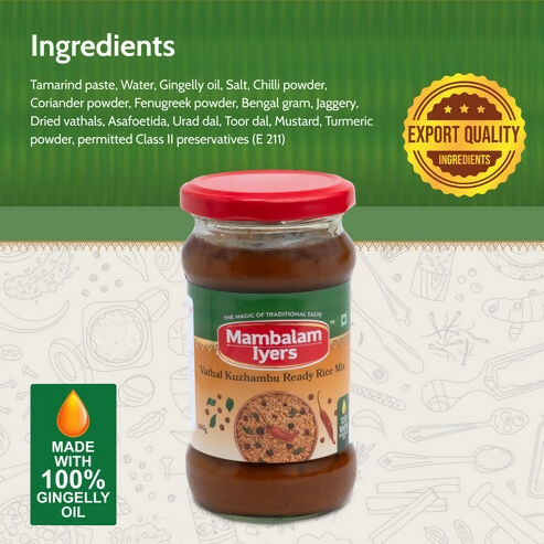 Mambalam Iyers Vathal Kuzhambu Ready Rice Mix - Distacart