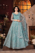 Lehenga Mart Designer Aqua Bollywood Style Bridal Lehenga Choli - Aqua-Blue