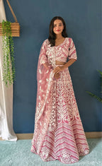 Lehenga Mart Designer Bollywood Style Wedding Wear Lehenga Choli - Baby-Pink