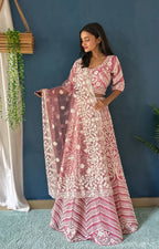 Lehenga Mart Designer Bollywood Style Wedding Wear Lehenga Choli - Baby-Pink