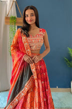 Lehenga Mart Designer Bollywood Style Wedding Wear Lehenga Choli - Orange