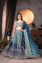 Lehenga Mart Designer Bollywood Style Wedding Wear Lehenga Choli - Green