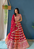 Lehenga Mart Designer Bollywood Style Wedding Wear Lehenga Choli - Pink