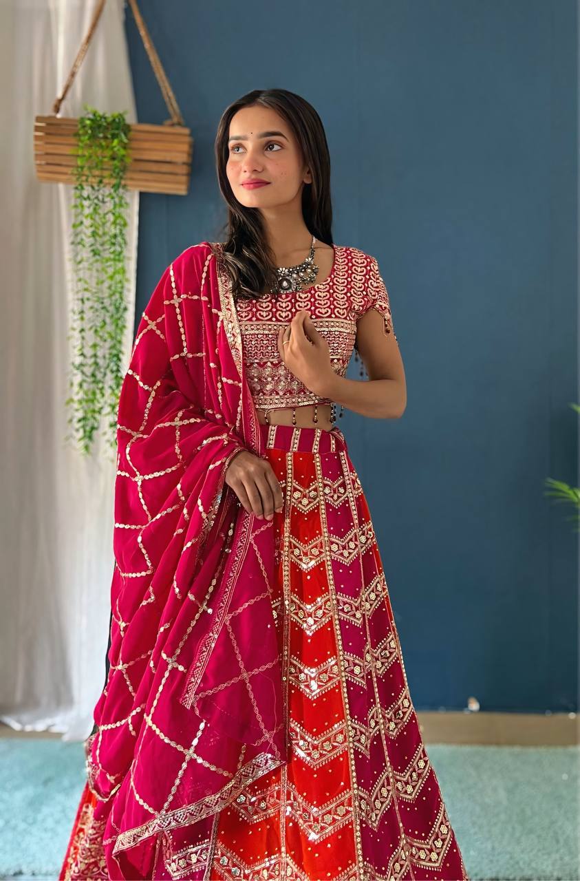 Lehenga Mart Designer Bollywood Style Wedding Wear Lehenga Choli - Pink