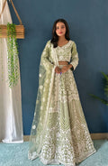 Lehenga Mart Designer Pista Bollywood Style Bridal Lehenga Choli - Light-Green