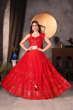Lehenga Mart Designer Bollywood Style Wedding Wear Lehenga Choli - Red