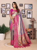 Aastha Fashion Purple Tissue Silk Weaving Saree - Distacart
