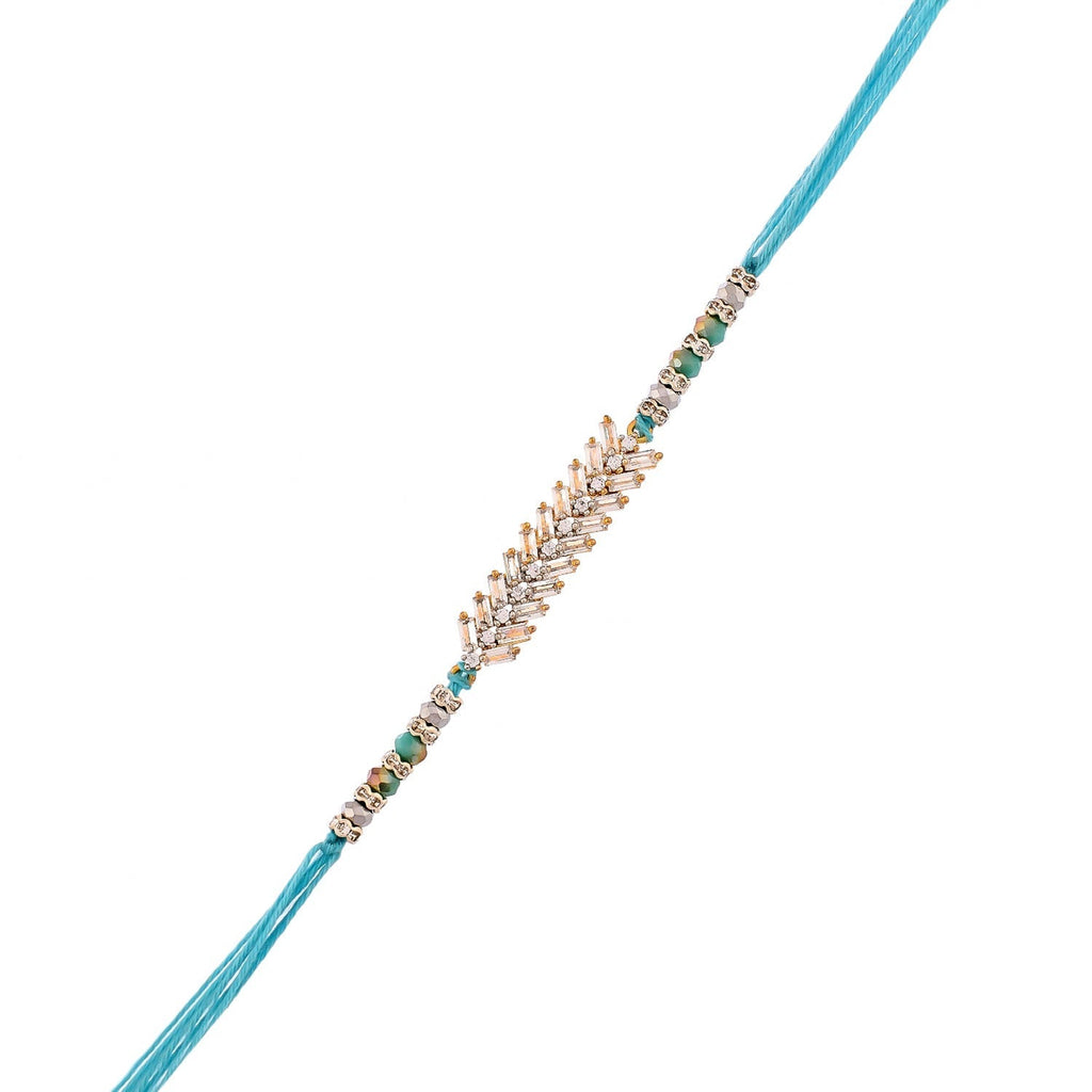 trueBrowns X Voylla Men's American Diamond Blue Thread Rakhi For Brother - Distacart