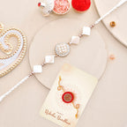 trueBrowns X Voylla White Pearls And Shell Men's Rakhi For Brother - Distacart