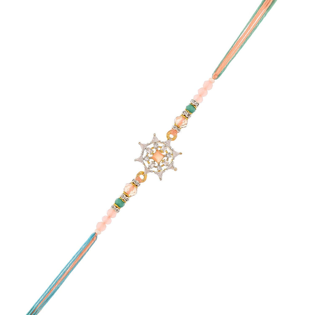 trueBrowns X Voylla Men's Pastel Designer American Diamond Beaded Thread Rakhi For Brother - Distacart