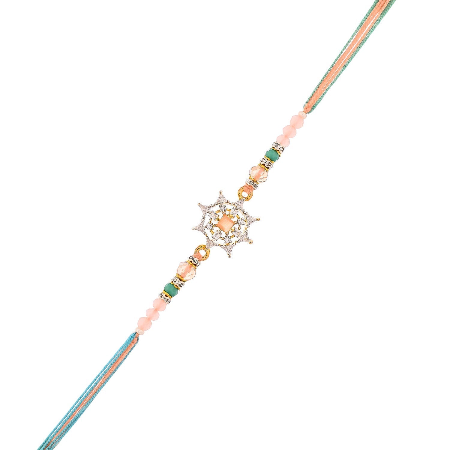 trueBrowns X Voylla Men's Pastel Designer American Diamond Beaded Thread Rakhi For Brother - Distacart