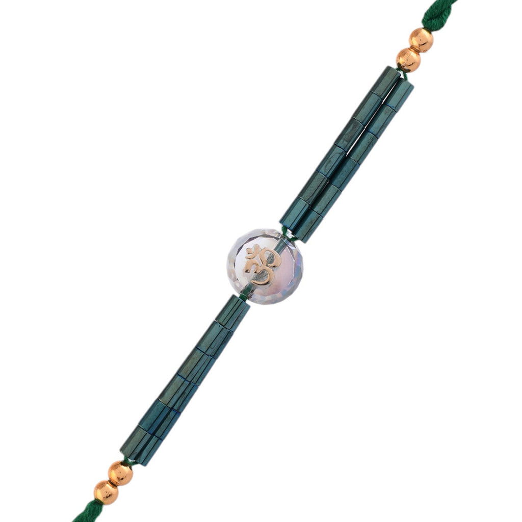 trueBrowns X Voylla Men's Om Green Beads Thread Rakhi For Brother - Distacart
