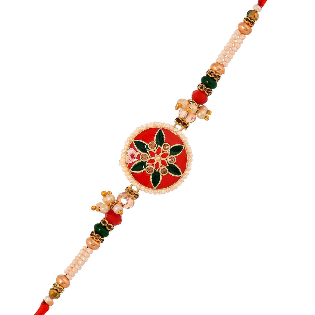 trueBrowns X Voylla Bejewelled And Beaded Men's Thread Rakhi For Brother - Distacart