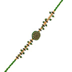 trueBrowns X Voylla Men's Green Enamelled White Pearls Thread Rakhi For Brother - Distacart