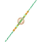 trueBrowns X Voylla Men's Green Thread Traditional Design White Pearls Rakhi For Brother - Distacart