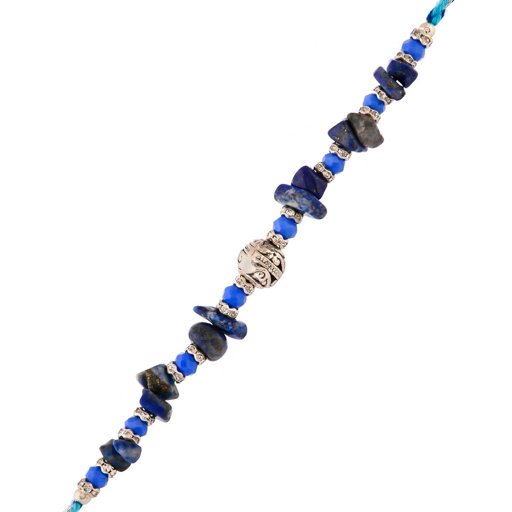 trueBrowns X Voylla Blue Beads Bohemian Motif Thread Rakhi For Brother - Distacart