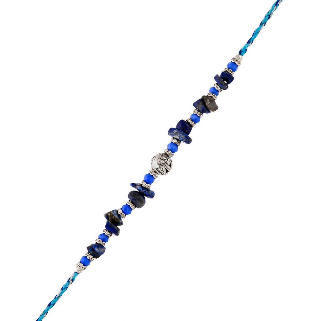 trueBrowns X Voylla Blue Beads Bohemian Motif Thread Rakhi For Brother - Distacart