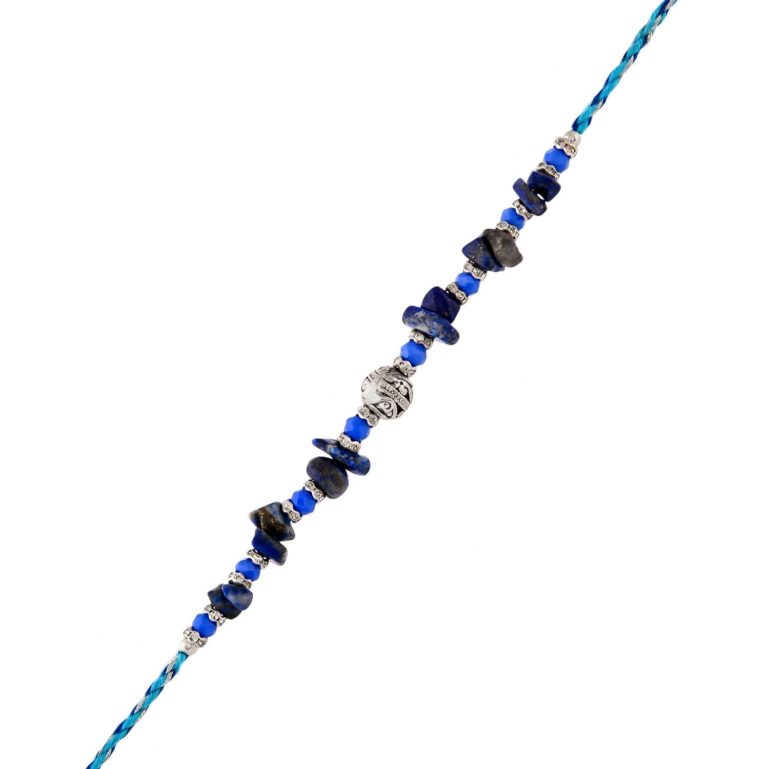 trueBrowns X Voylla Blue Beads Bohemian Motif Thread Rakhi For Brother - Distacart