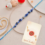 trueBrowns X Voylla Blue Beads Bohemian Motif Thread Rakhi For Brother - Distacart