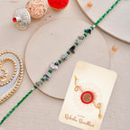 trueBrowns X Voylla Green Beads Bohemian Motif Thread Rakhi For Brother - Distacart