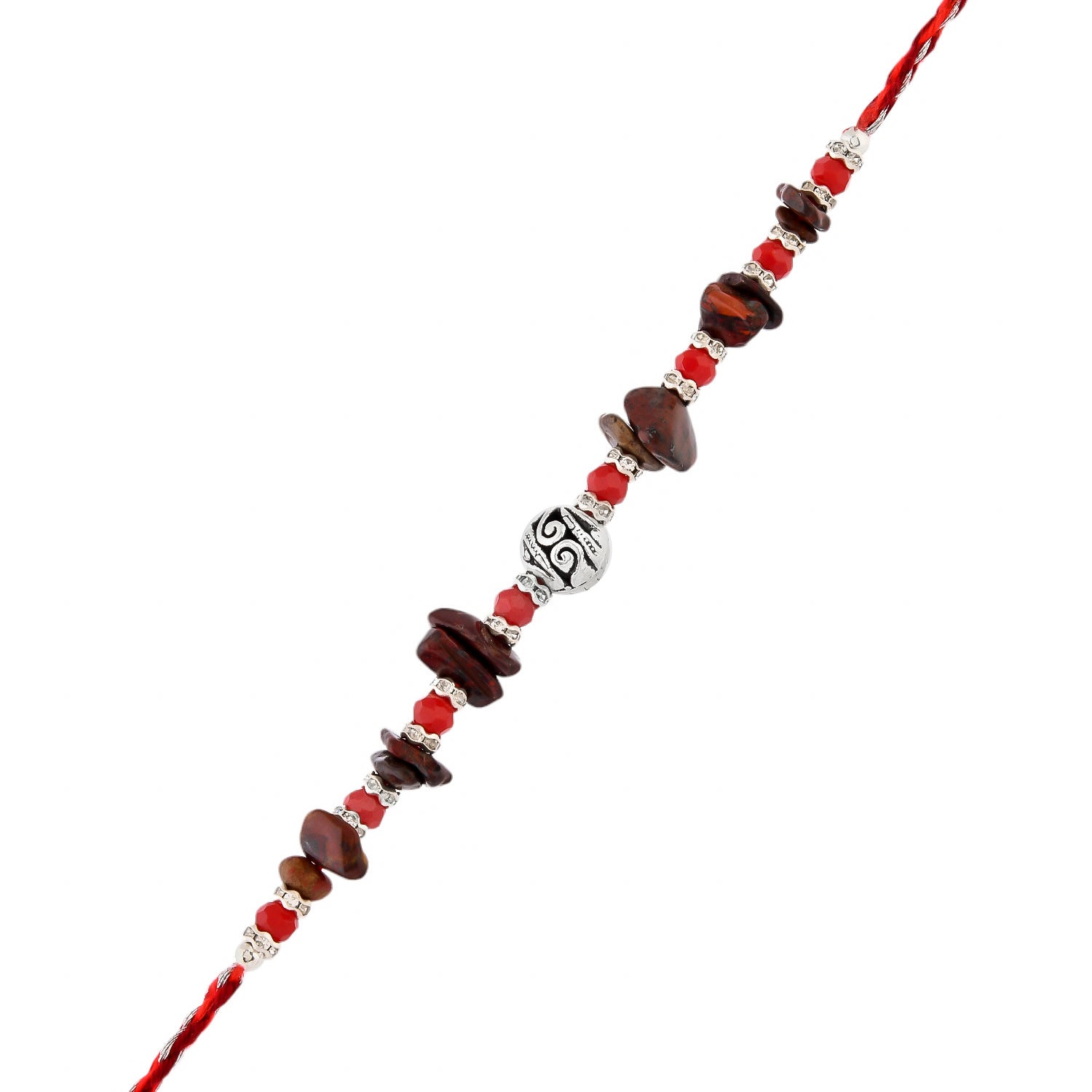 trueBrowns X Voylla Red Beads Bohemian Motif Thread Rakhi For Brother - Distacart