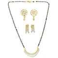 AanyaCentric Gold-Polished Mangalsutra with Pendant, 2 Pair Earrings