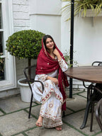 Teeya Creation White Color Chinon Silk Party Wear Trending Palazzo Set - Distacart