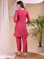 Embroidered Co Ords, Pink - Hiral Fashion - Distacart