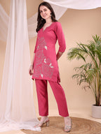 Embroidered Co Ords, Pink - Hiral Fashion - Distacart